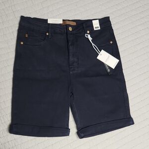 Judy Blue Navy Cuffed Bermuda Shorts